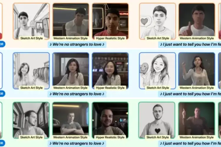 Scenes from the deepfake personalization screens.